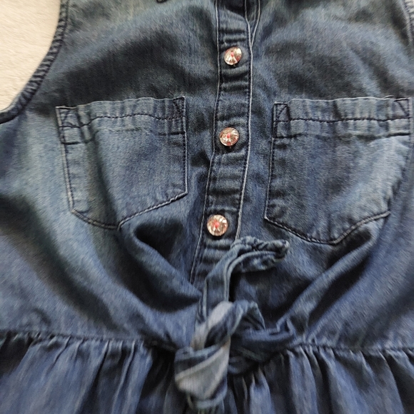 DENIM CHAMBRAY SLEEVELESS GIRLS DRESS - Picture 9 of 11